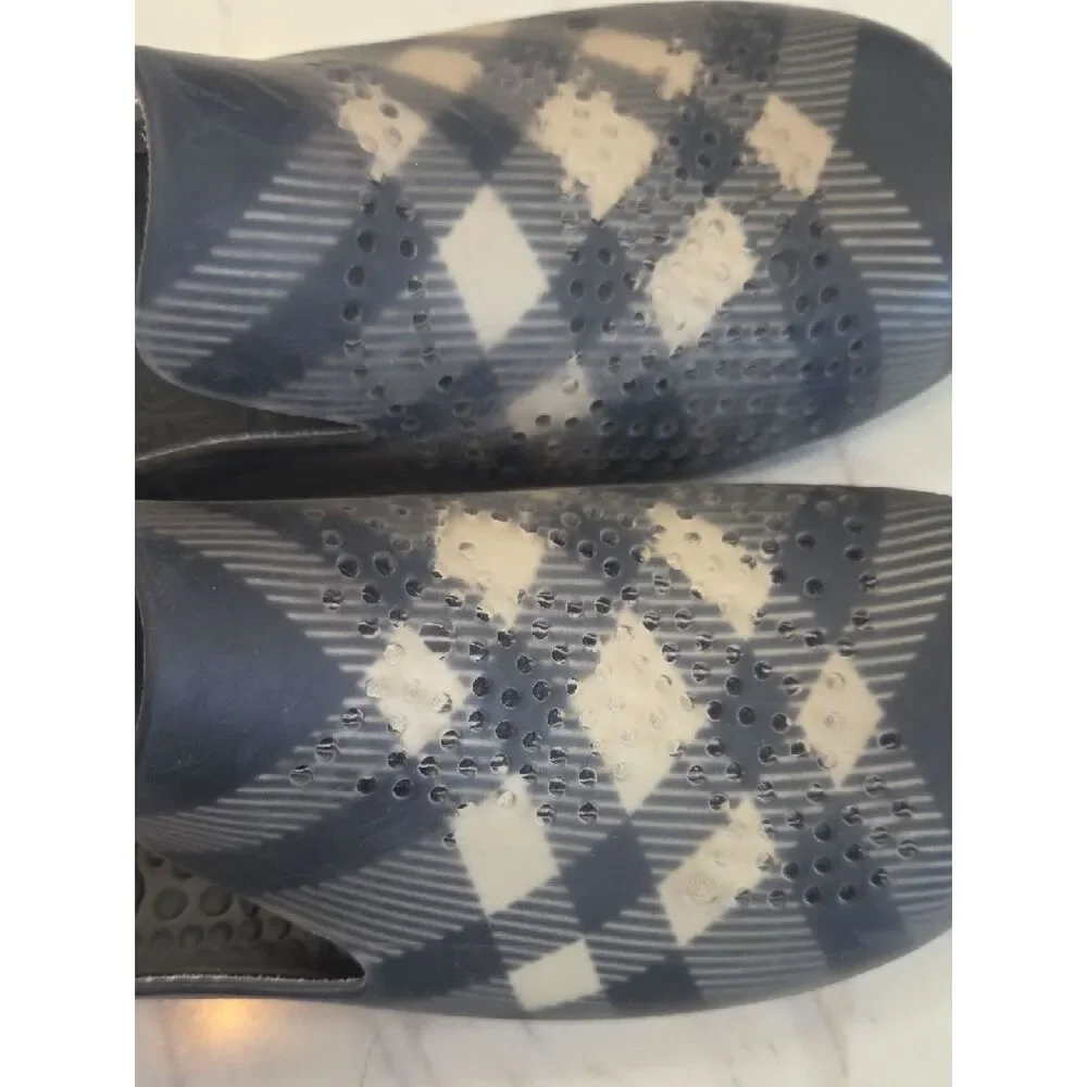Burberry Black and Cream Plaid Slip-On Loafers